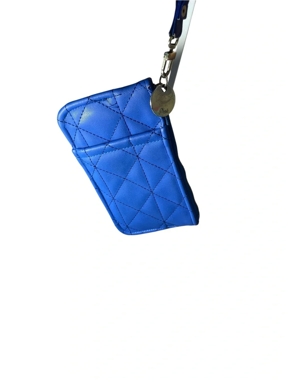 Posh Quilted Blue Phone Wristlet Case